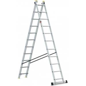  Стълба алуминиева 2x11 стъпала 150кг Multisystem 5.78м (3513659)