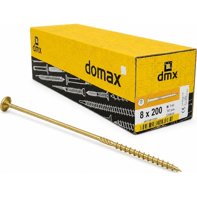 Konštrukčný vrut do dreva 8 × 200 mm, tanierová hlava TX40 – Domax CT