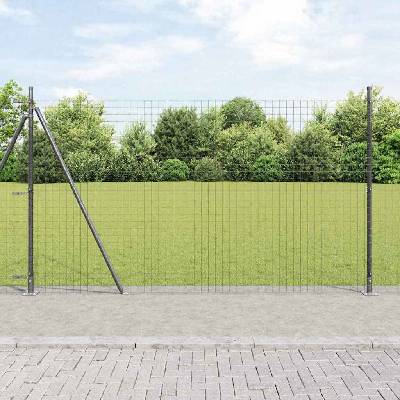 OMAXI Evropský plot s betonovou základnou 10 x 1,6 m Šedá Síťovina 242525