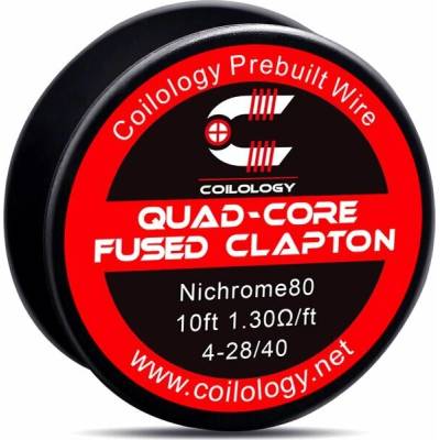 Coilology špirálky Quad-Core Fused Clapton Ni80 odporový drôt 3m 1,3ohm