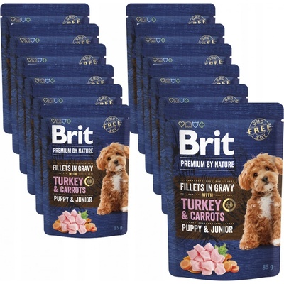 Brit Premium by Nature Dog Puppy & Junior Fillets in Gravy with Turkey & Carrots 85 g