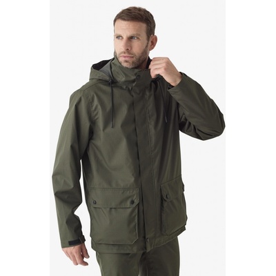 SOLOGNAC Poľovnícka nepremokavá bunda 500 zelená KHAKI