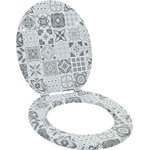 vidaXL Мека затваряща се тоалетна седалка Сив 44 x 38 см ПДЧ (42027202)