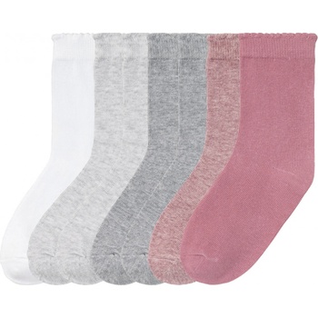 Lupilu Dívčí ponožky s BIO bavlnou, 7 párů šedá / bílá / světle růžová