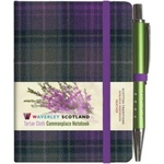The Gresham Publishing Co. Ltd Waverley S. T. (S): Heather Mini with Pen Pocket Genuine Tartan Cloth Commonplace Notebook
