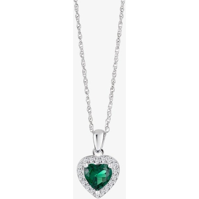 Preciosa Stříbrný přívěsek Velvet Heart srdce s kubickou zirkonií esmerald 5370 66