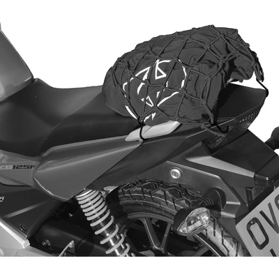 OXFORD pružná batožinová sieť XL na motocykle, (38 × 38 cm, čierna/reflexná)