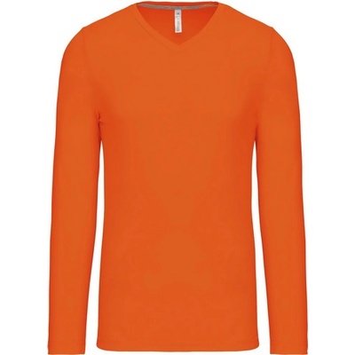 Kariban v-neck k358 / Мъжка тениска с дълъг ръкав - оранжева m (20k35823502)