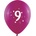 Globos Festival БАЛОНИ 10 БР. 12" - 30 СМ С ПЕЧАТ - ЦИФРА 9
