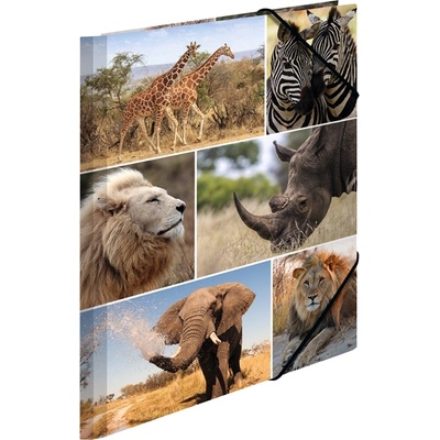 HERMA Папка Animals, картонена, с ластик, A4, с африкански животни (O1070380020)