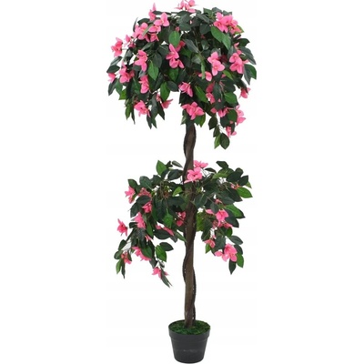 Umělá rostlina rododendron s květináčem 155 cm zelená a růžová