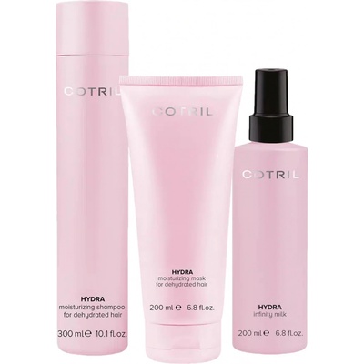 Cotril Hydra šampon 300 ml + maska 200 ml + sprej 200 ml kosmetická sada pro hydrataci vlasů