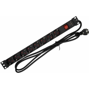 ZPAS Разклонител 8 гнезда шуко за монтаж в шкаф, 19" 1u (9-2519 pdu8gsal)