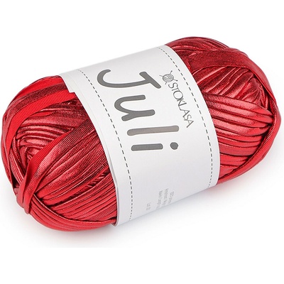 Pletací příze Juli metalická 100 g Varianta: 5 (7) červená, Balení: 1 ks 60687/157430/281905
