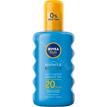 Nivea Sun Protect & Bronze Слънцезащитен спрей за активиране на тена 200мл SPF20/30/50