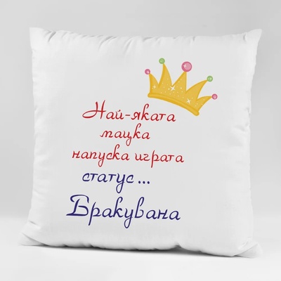 Art gift Възглавничка - Статус. . . Бракувана