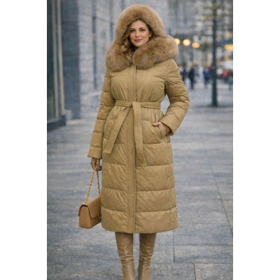 Max Original Leather Páperový kabát s kožušinou GEMINI-775 panna