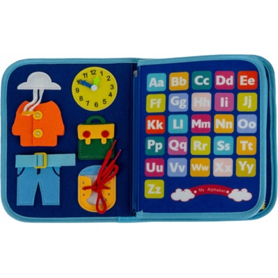 Kruzzel 26881 Montessori senzorická kniha modrá – Zbozi.Blesk.cz