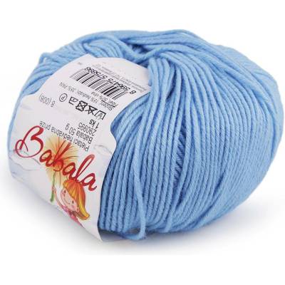Pletací vlněná, hedvábná příze Babala 50 g Varianta: 8 (008) modrá azuro, Balení: 1 ks 59045/151252/272244