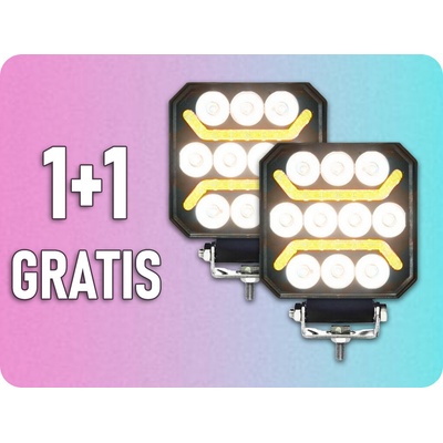 KAMAR LED pracovné svetlo 15W, 1500lm + LED pás oranžový, 12/24V, IP67, 1+1 zadarmo! [L0185]