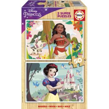 Educa - Puzzle 2x50 Vaiana and Snow White - 40 - 99 piese