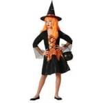 BigBuy Carnival Маскировъчен костюм за деца Оранжев Вещица Halloween Размер 10-12 години