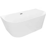 Mexen Oval Slim свободностояща, прилежаща към стената вана 170 x 80 cm, бяла, преливен отвор gun metal - 52661708000-95 (52661708000-95)