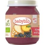 Babybio Био плодово пюре Babybio - Ябълка и синя боровинка, 130 g (3288131509747) - baby