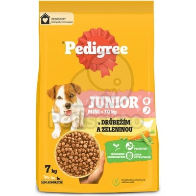 PEDIGREE Junior S суха храна за кучета - птиче, зеленчуци 7 кг