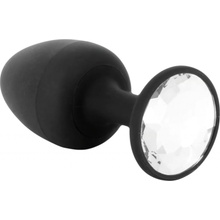 Dorcel Geisha Plug Diamond L anál klenot s bielym kameňom čierny