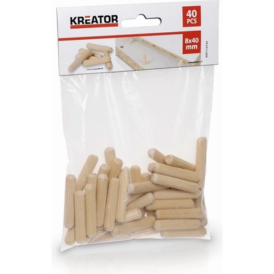 PowerPlus KRT110102 - Truhlářské kolíčky 8 x 40 mm (40 ks)