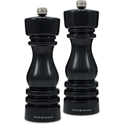 Комплект мелнички за сол и пипер LONDON - 18 см. - цвят черен гланц (Cole-&-Mason-H-233098)