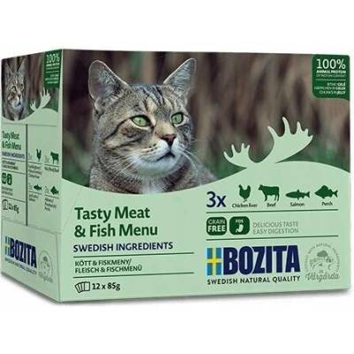 Bozita mix chutí masa a rybích kousků v želé 12x85 g
