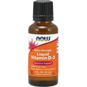 NOW NOW Течен vitamin D3 Extra силен, 1000 IU в 1 капка, около 1071 дози, 30 мл