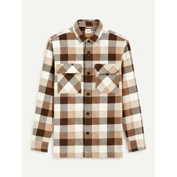 Celio Кафява мъжка карирана риза Celio Caochecky Celio | Kafyav | МЪЖЕ | S