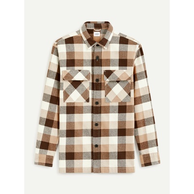 Celio Кафява мъжка карирана риза Celio Caochecky Celio | Kafyav | МЪЖЕ | S