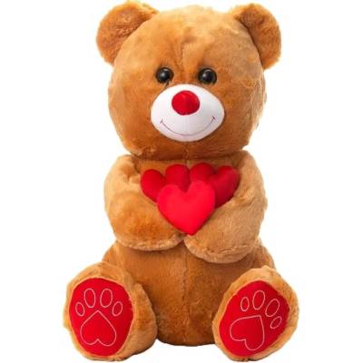 Tea Toys Плюшено мече с три сърца Tea, 65 см, Бежов