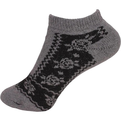 Дамски термо терлици в сиво и черно с рози