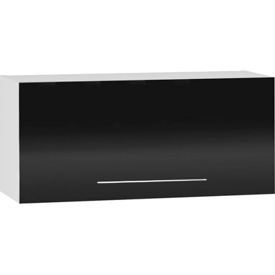 Bogdan Furniture Europe Горен шкаф - bm 80/36-e20/с клапваща врата, черен гланц