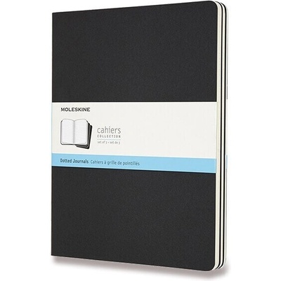 Moleskine Sešity Cahier XL tečkované 3 ks černé