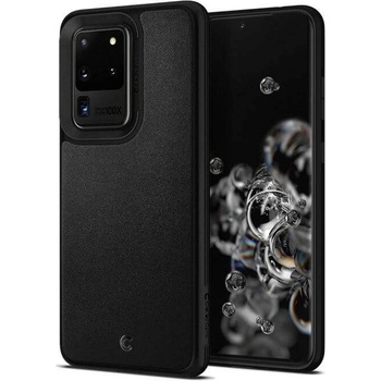 Spigen Ciel Leather Brick Case - дизайнерски кожен кейс за Samsung Galaxy S20 Ultra (черен)