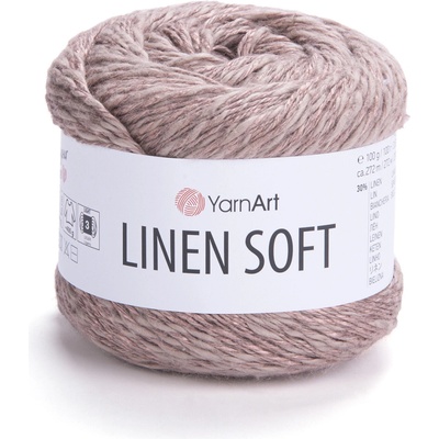 YarnArt Příze Linen soft 7308 hnědo-béžová