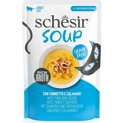 Schesir Cat Adult Soup tuňák oliheň 40 g