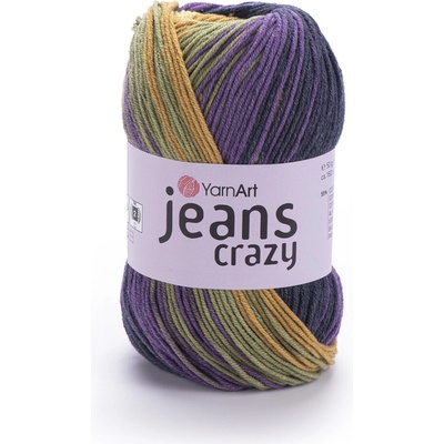 Yarn Art Jeans Crazy 8220 fialová, khaki, medová