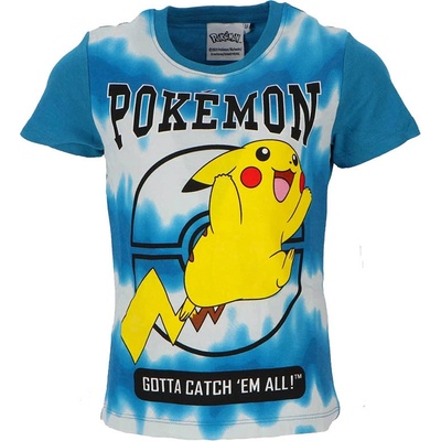 Sahinler dětské tričko Pokémon Pikachu bavlna modro bílé