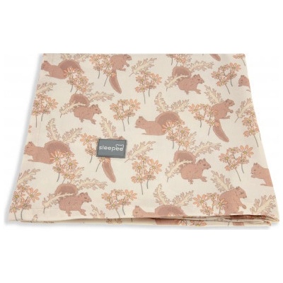 Sleepee Bambusová deka šátek Bamboo 3v1 Vintage Animals Almond