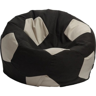 PUFRELAX Пуф, топка 400л. Telstar XL - Black & Cream, За открито, Пълнеж от Полистиролни перли (PUF-G-TXL-PT-BLCRE)