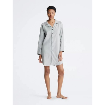 CALVIN KLEIN dámské košilové šaty Pure Flannel Relaxed Button-Down Shirt Dress šedá – Zboží Dáma
