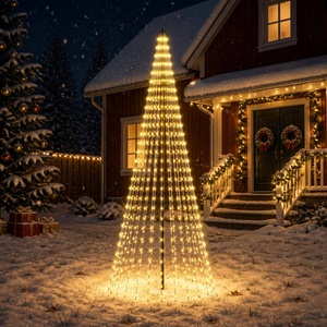 vidaXL LED Коледна Елха 285 см 744 LED светодиода Топло бяло Желязо (42053555)