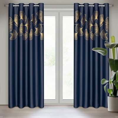 Takoy Zatemňovací záves typu blackout s lesklou potlačou listov ginka-HF-394049 | 140 x 250 cm